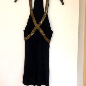 Black party shirt with metal detailing